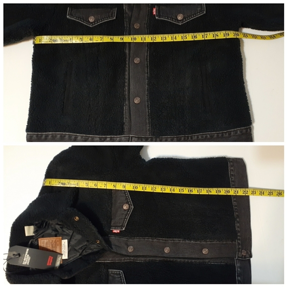 💎NWT Levi's Black Sherpa Ex-Boyfriend Trucker Jacket - Picture 9 of 12